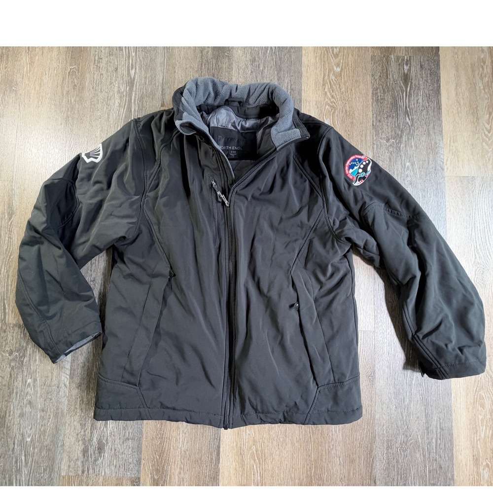 North End Softshell Jacket Mens L Black Shell 2012 Alaska Exploration Program